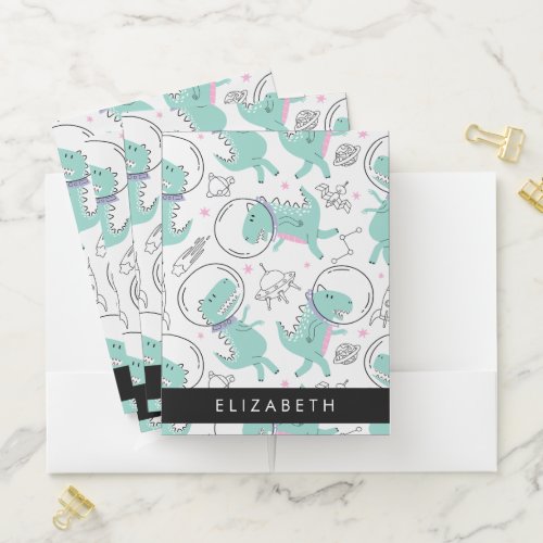 Space Dinosaurs, Cute Dinosaurs, Stars, Your Name Pocket Folder