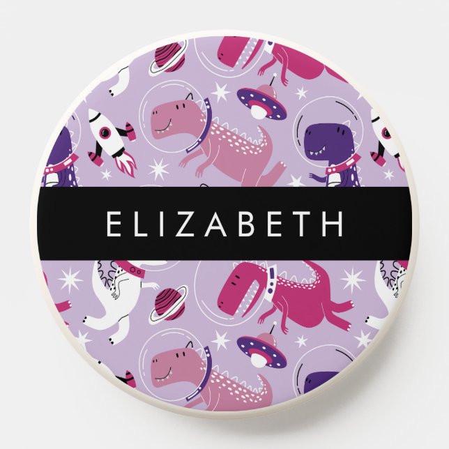 Space Dinosaurs, Cute Dinosaurs, Stars, Your Name PopSocket (Popsocket)