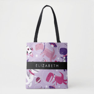 Space Dinosaurs, Cute Dinosaurs, Stars, Your Name Tote Bag