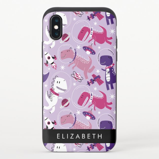 Space Dinosaurs, Cute Dinosaurs, Stars, Your Name Uncommon iPhone Case (Back)