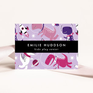 Space Dinosaurs, Kids Play Center, Activity Center Business Card