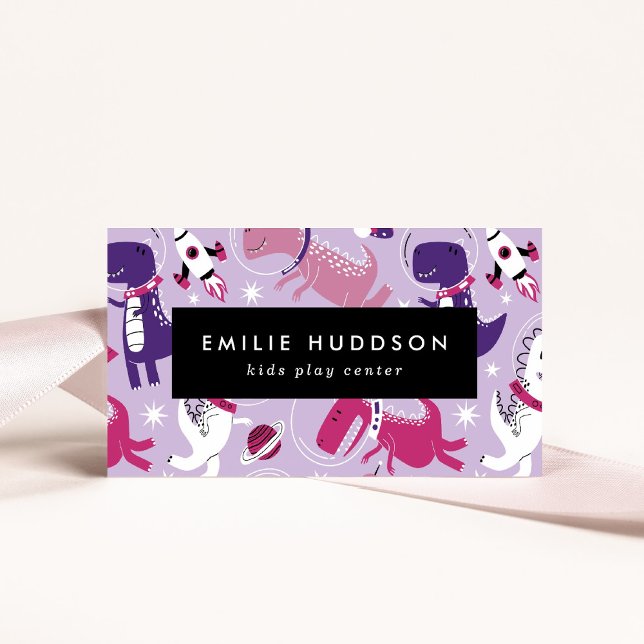 Space Dinosaurs, Kids Play Center, Activity Center Business Card (Creator Uploaded)