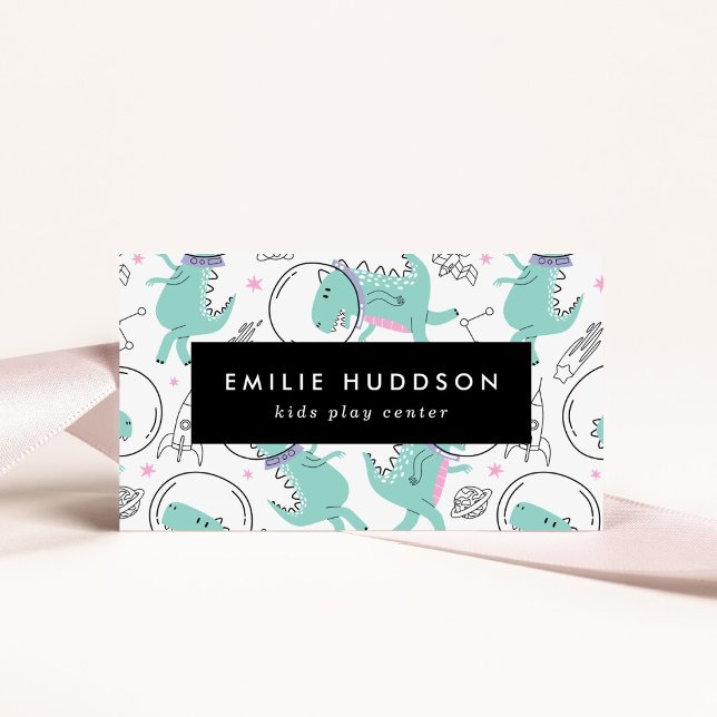 Space Dinosaurs, Kids Play Center, Activity Center Business Card (Creator Uploaded)