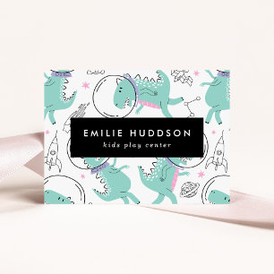 Space Dinosaurs, Kids Play Center, Activity Center Business Card