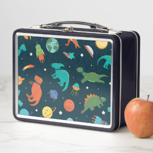 Space Dinosaurs Metal Lunch Box