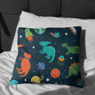 Space Dinosaurs Throw Pillow