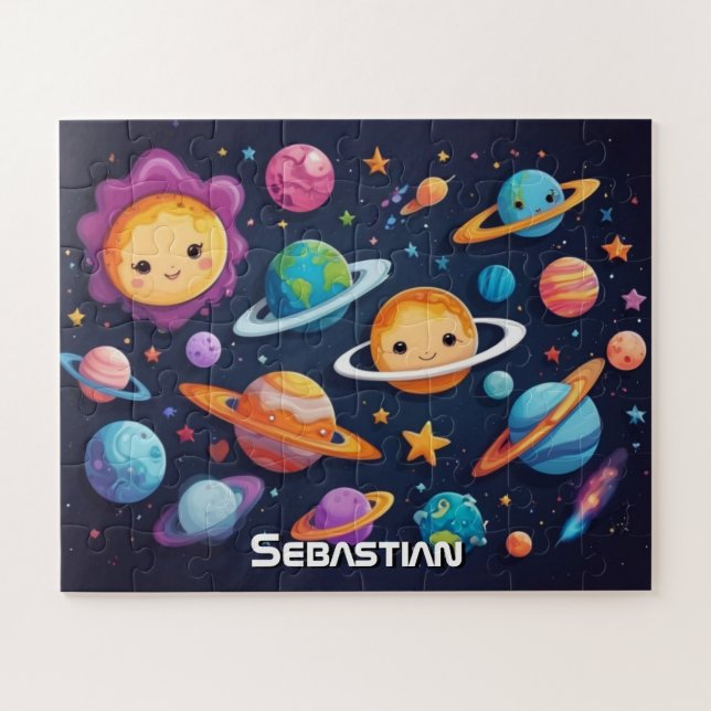 Space Discovery Personalized Jigsaw Puzzle (Horizontal)