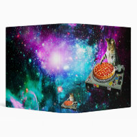 dj cat - space cat - cat pizza - cute cats 3 ring binder, Zazzle