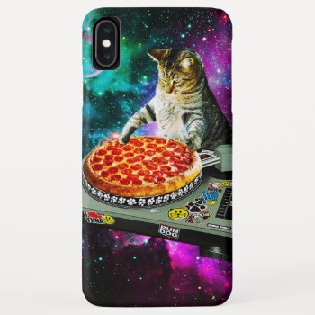 Space Dj Cat Pizza Iphone Xs Max Case by jahwil at Zazzle