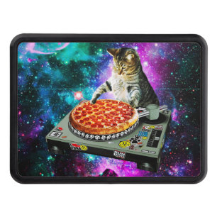 Space dj cat pizza hitch cover