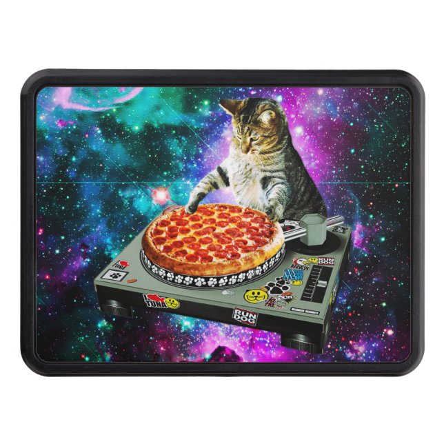 Space dj cat pizza hitch cover (Front)