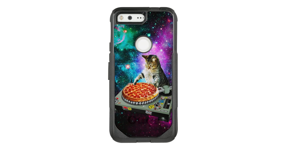 Space Dj Cat Pizza Otterbox Commuter Google Pixel Case Zazzle Com