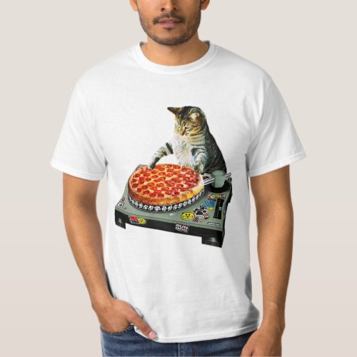 Space dj cat pizza T_Shirt