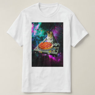 Space dj cat pizza T-Shirt