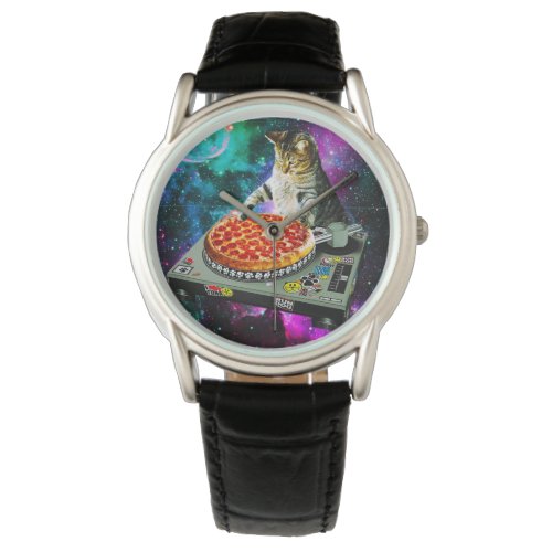 Space dj cat pizza watch