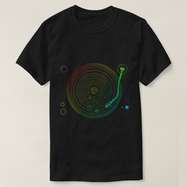Space DJ graphic - Solar System Turntable EDM T-Sh T-Shirt (Design Front)