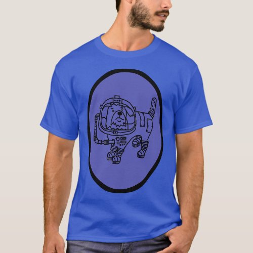 Space Dog Astronaut Oval T_Shirt