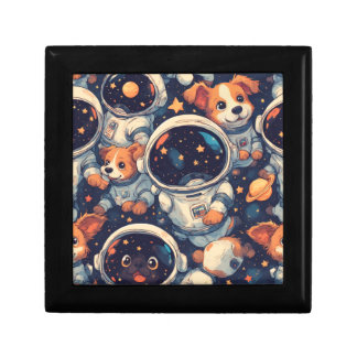 Space Dog Line Art  | Minimalist Astronaut  Gift Box