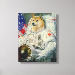 Space Doge Canvas paint version Print