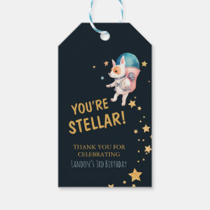 Space Dogs Astronaut Boys Birthday Gift Tags