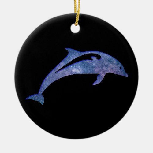 Space Dolphin Ceramic Ornament