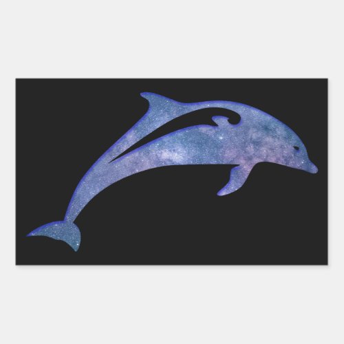 Space Dolphin Rectangular Sticker