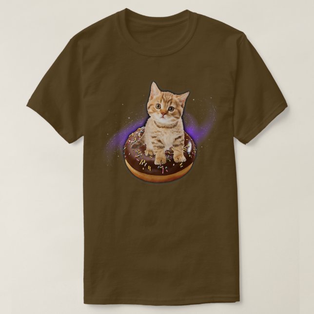 Space Donut Cat   Flying Kitty Galay  T-Shirt (Design Front)