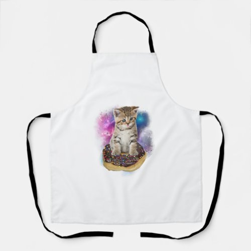 Space Donut Cat Shirt _ Flying Kitty Galaxy T Shir Apron