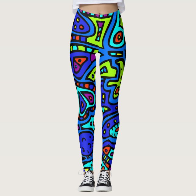 Space Doodle #1 Leggings (Front)