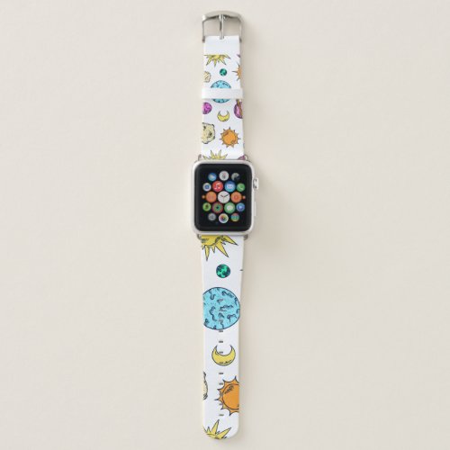 Space Doodles Cosmic Background Apple Watch Band