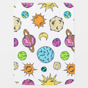 Space Doodles Cosmic Background Baby Blanket