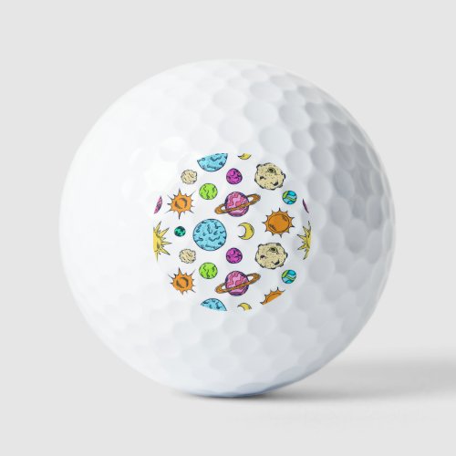 Space Doodles Cosmic Background Golf Balls