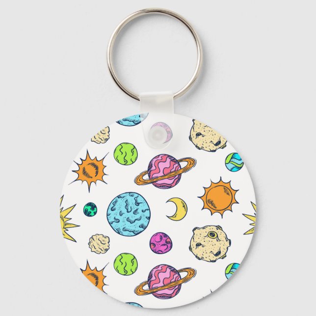 Space Doodles Cosmic Background Keychain (Front)
