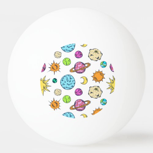 Space Doodles Cosmic Background Ping Pong Ball