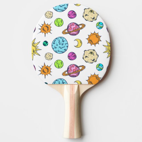 Space Doodles Cosmic Background Ping Pong Paddle