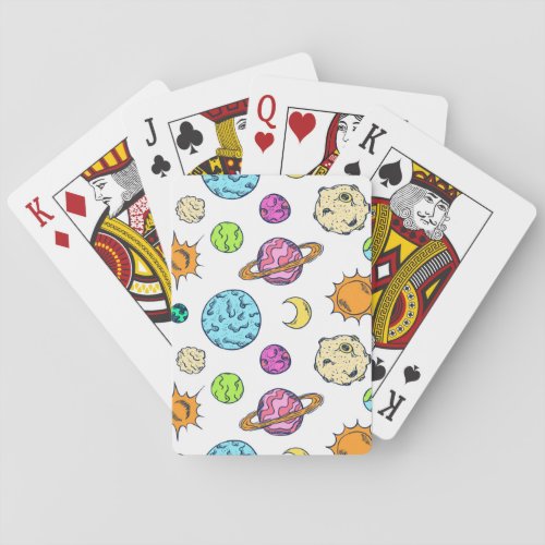 Space Doodles Cosmic Background Playing Cards