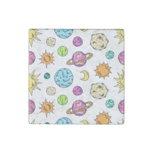 Space Doodles Cosmic Background Stone Magnet