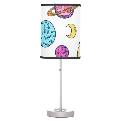 Space Doodles Cosmic Background Table Lamp