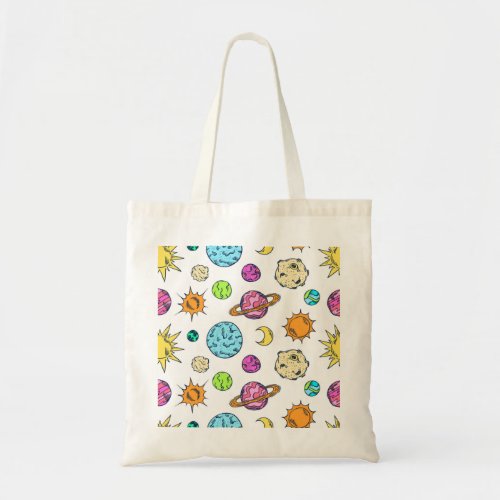 Space Doodles Cosmic Background Tote Bag