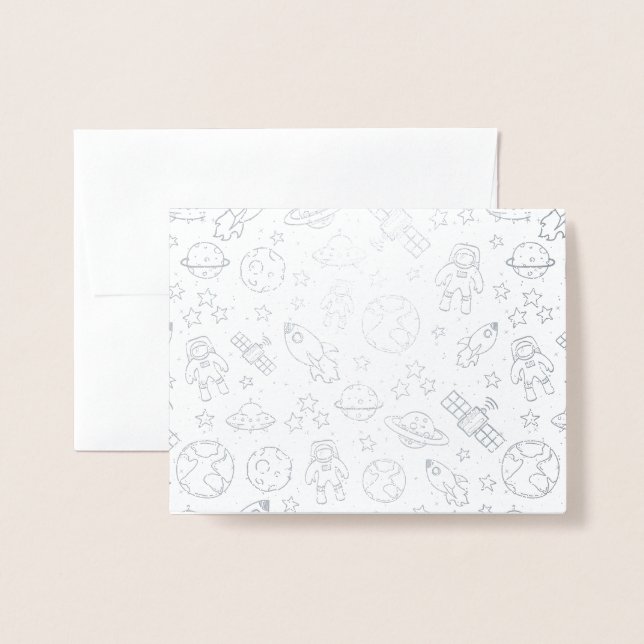 Space Doodles Foil Card (Front With Envelope)