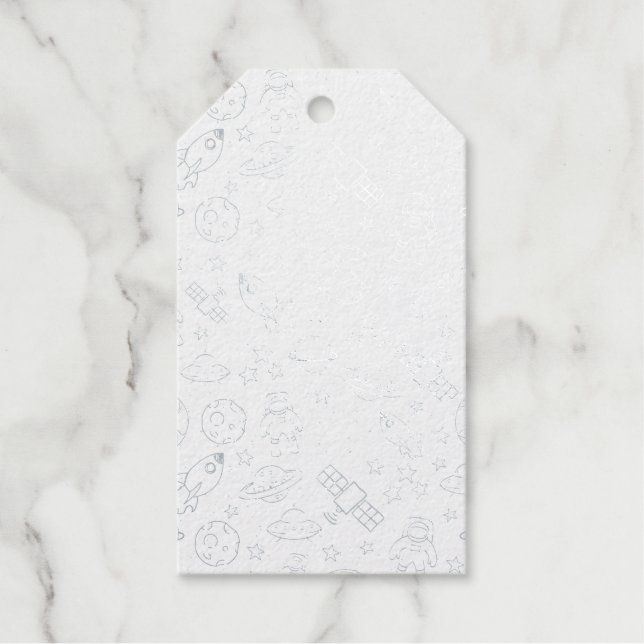 Space Doodles Foil Gift Tags (Front)
