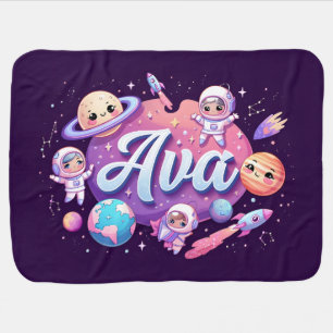  Space Dreams Ava Personalized Baby Blanket