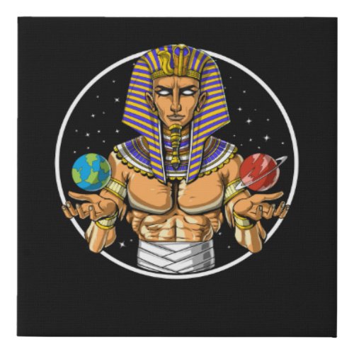 Space Egyptian Pharaoh Faux Canvas Print