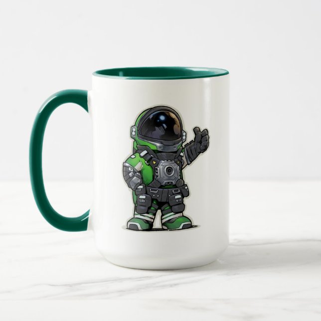 Space Engineers Cartoon Mug - Green (Left)