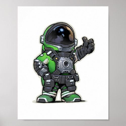 Space Engineers Cartoon Poster _ Green