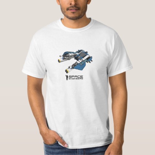 Space Engineers t_shirt _ blue small ship