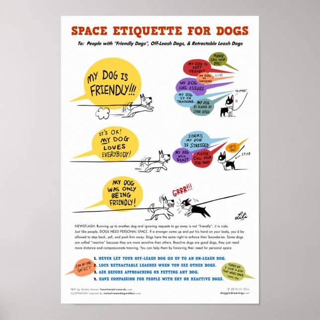 Space Etiquette For Dogs Poster - 22 x 32" (Front)