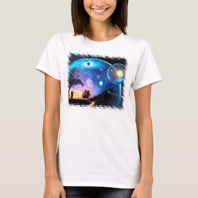 Space Exploration Artwork Voyager Spacecraft T-Shirt (Front)