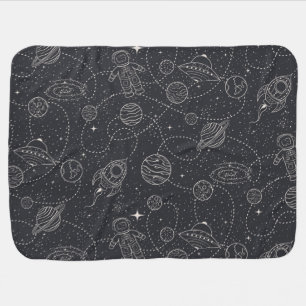 Space Exploration Galaxy Universe Stars Planets Baby Blanket