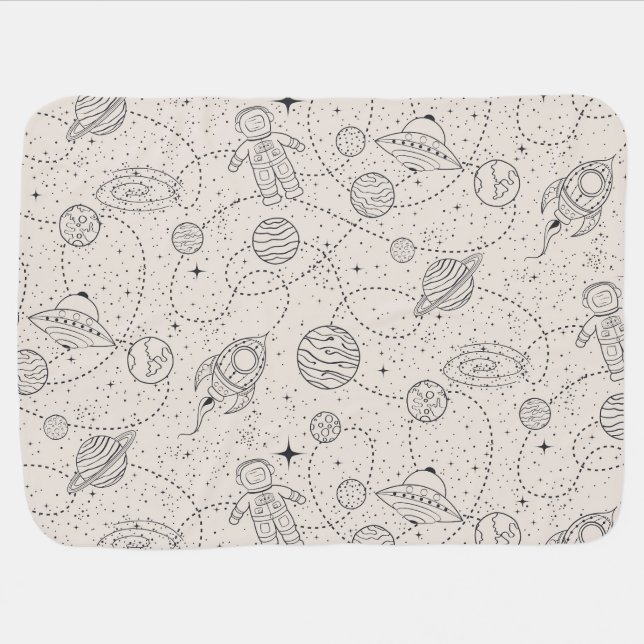 Space Exploration Galaxy Universe Stars Planets Baby Blanket (Horizontal)